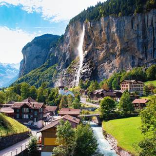Swiss village wallpaper