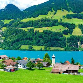 Swiss village wallpaper