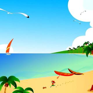 Summer illustration wallpaper