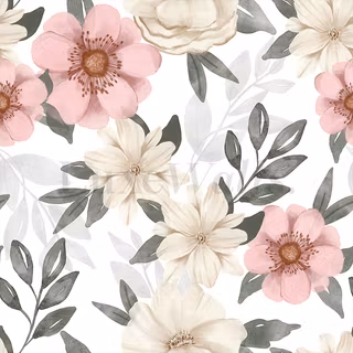 Summer floral wallpaper