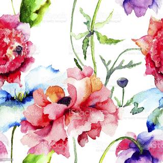 Summer floral wallpaper