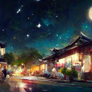 Summer street wallpaper