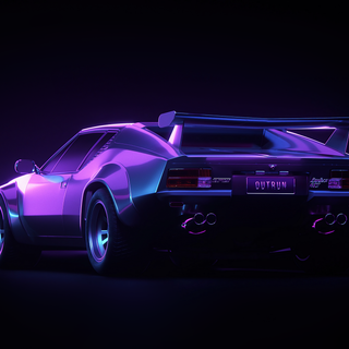 Neon car 4k wallpaper