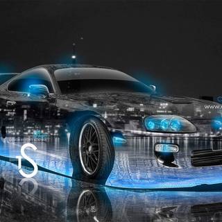 Neon sports car wallpaper