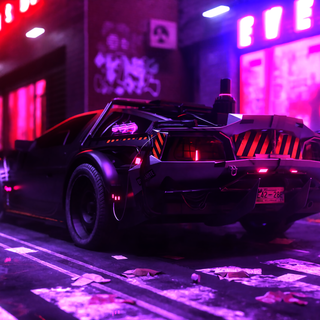 Neon car 4k wallpaper