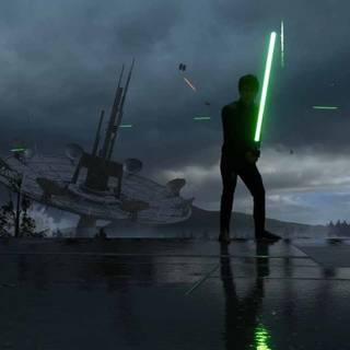 Mandalorian Luke Skywalker desktop wallpaper