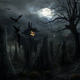 Halloween grave yard wallpaper