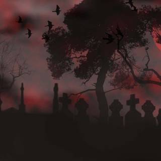 Halloween grave yard wallpaper