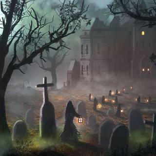 Halloween grave yard wallpaper