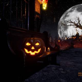 Halloween graveyard PC wallpaper