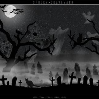 Halloween grave yard wallpaper