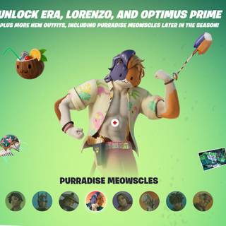 Purradise Meowscles Fortnite wallpaper