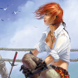 Pirate girl wallpaper
