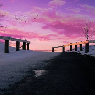 Pink sky 4k wallpaper