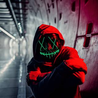 Neon mask iPhone wallpaper
