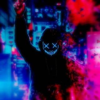 Neon mask iPhone wallpaper