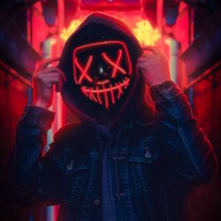 Neon mask iPhone wallpaper