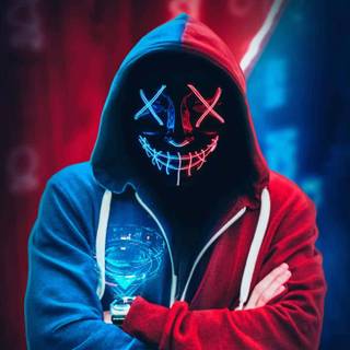 Neon mask iPhone wallpaper