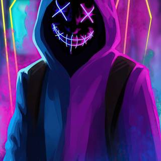 Neon mask iPhone wallpaper