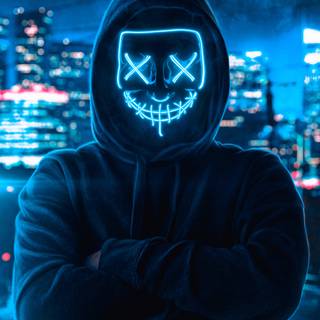 Neon mask iPhone wallpaper