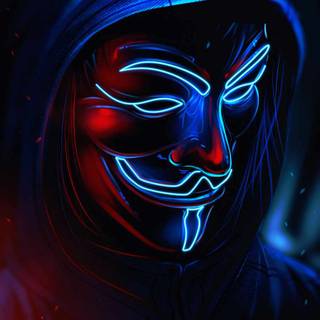 Neon mask iPhone wallpaper