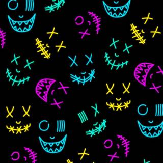 Neon mask iPhone wallpaper