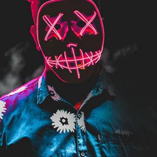 Neon mask iPhone wallpaper