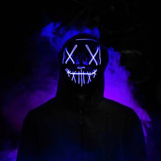 Neon mask iPhone wallpaper