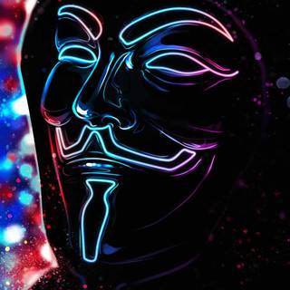 Neon mask iPhone wallpaper