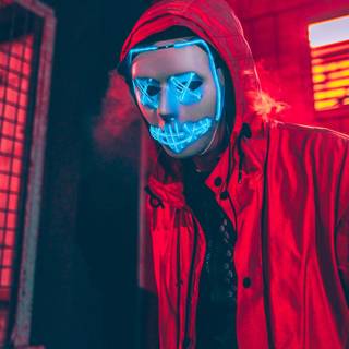 Neon mask iPhone wallpaper