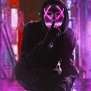 Neon mask iPhone wallpaper