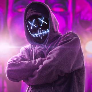 Neon mask iPhone wallpaper