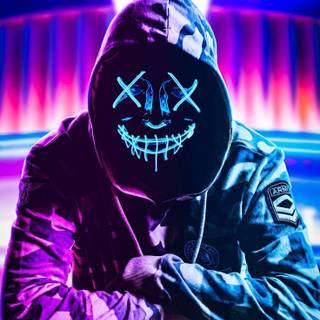 Neon mask iPhone wallpaper