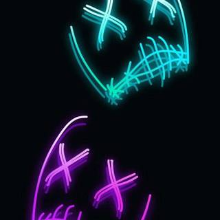 Neon mask iPhone wallpaper