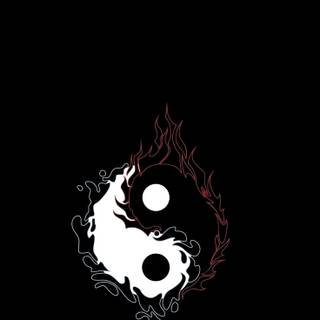 Black and red dragon yin yang wallpaper