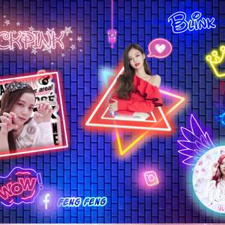 Blackpink neon wallpaper