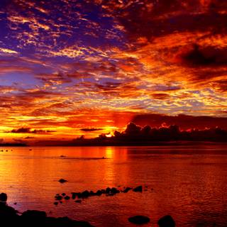 Lake sunset wallpaper