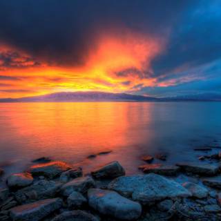 Lake sunset wallpaper