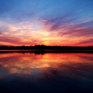 Lake sunset wallpaper