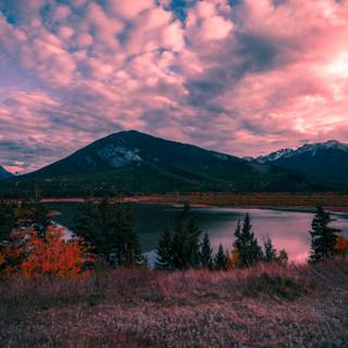 Lake sunset wallpaper