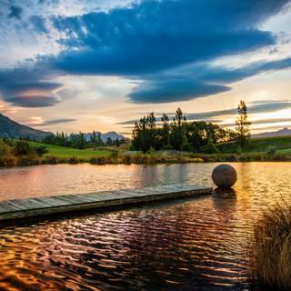 Lake sunset wallpaper