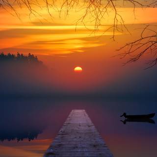 Lake sunset wallpaper