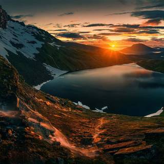 Lake sunset wallpaper