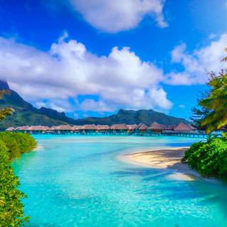 Summer resort wallpaper