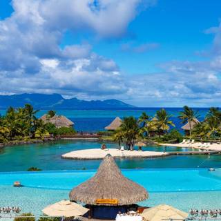 Summer resort wallpaper