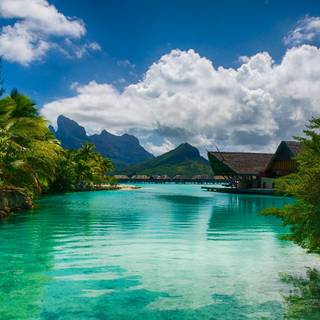 Summer resort wallpaper