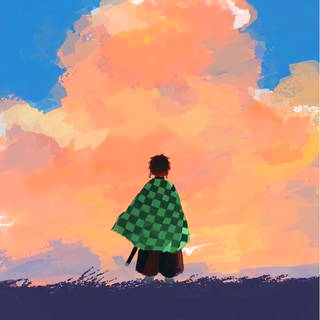 Tanjiro Demon Slayer minimalist wallpaper