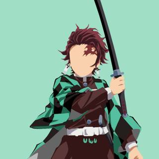 Tanjiro Demon Slayer minimalist wallpaper