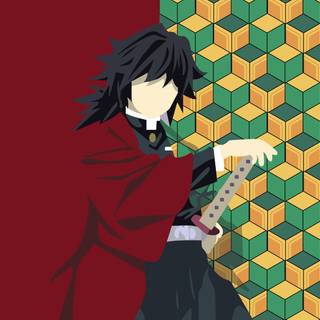 Tanjiro Demon Slayer minimalist wallpaper