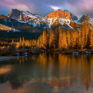 Spring mountain lake wallpaper